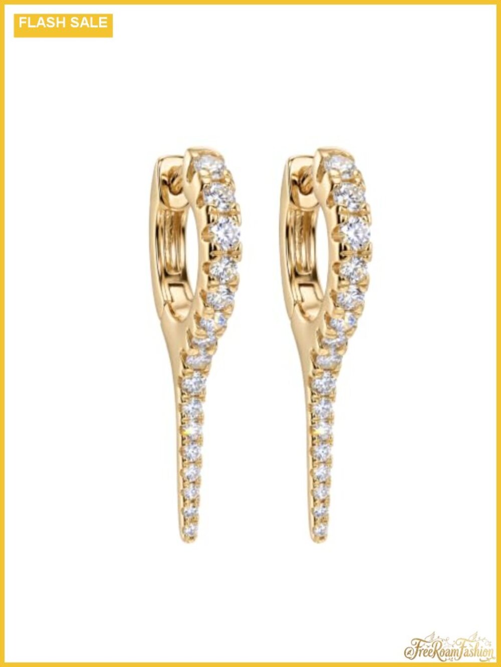 Dainty Gold Plated Hoop Earrings with CZ Crystals Hypoallergenic for Women